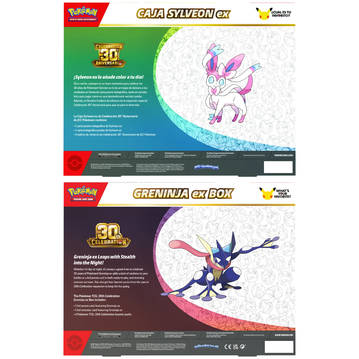 30th Celebration - Greninja ex / Sylveon ex Box | Español
