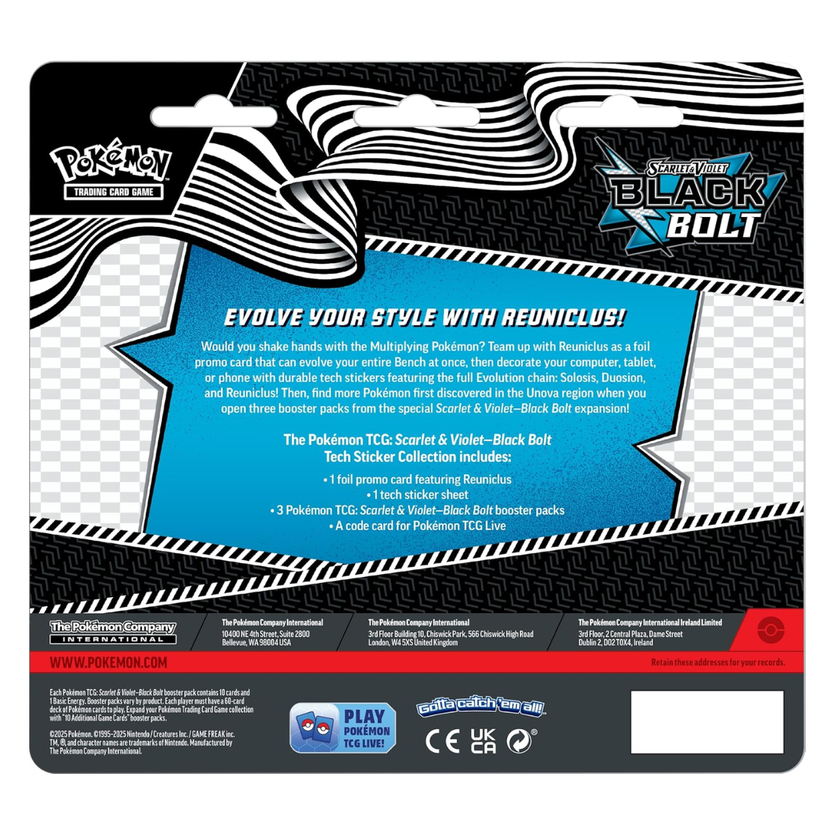 Black Bolt & White Flare Tech Sticker Collection | POKÉMON | Español