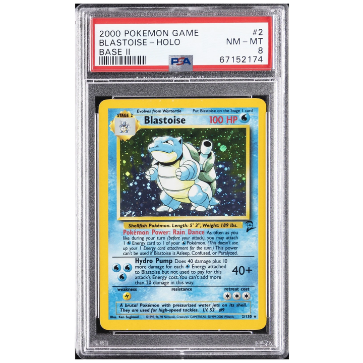 Blastoise Holo (2/130) | PSA 8 - Base Set 2 | Español