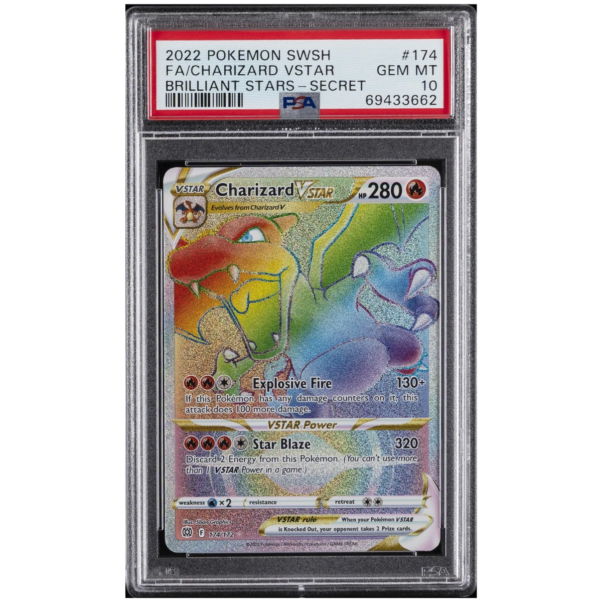 Charizard VSTAR (174/172) | PSA 10 - Brilliant Stars | Español