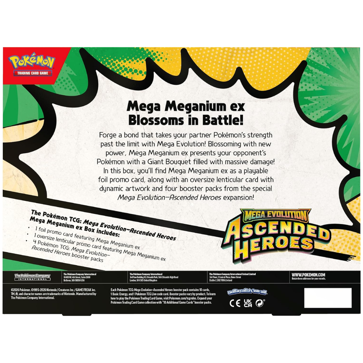 Ascended Heroes: Mega Meganium/Emboar/Feraligatr ex Box | POKÉMON | Español