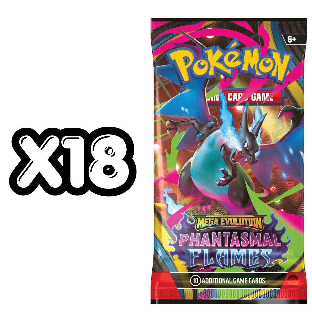 Phantasmal Flames Booster Box (18 Boosters) | POKÉMON | Español