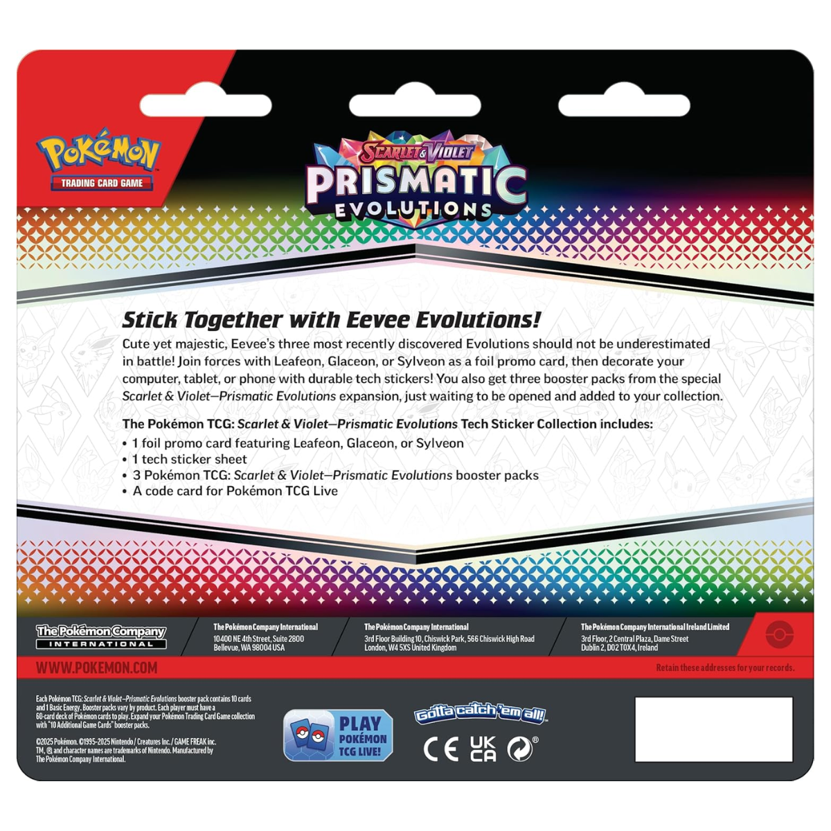 Prismatic Evolutions: Tech Sticker Collection | POKÉMON | Español