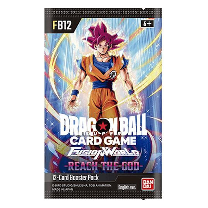 FB12 Booster Pack Reach the God – producto precintado de Dragon Ball Super Card Game Fusion World en inglés
