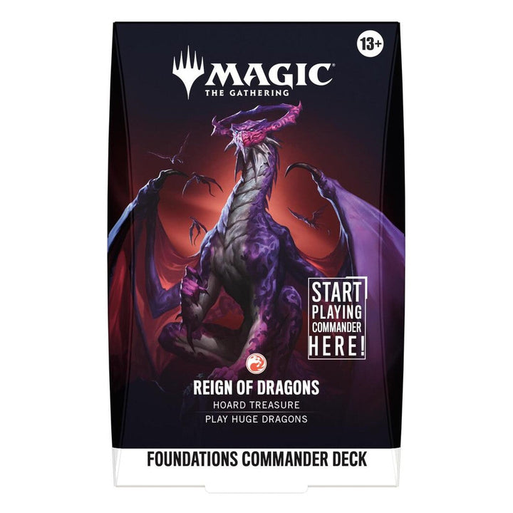 Foundations Commander Deck - Reign of Dragons – producto precintado de Magic: The Gathering en inglés